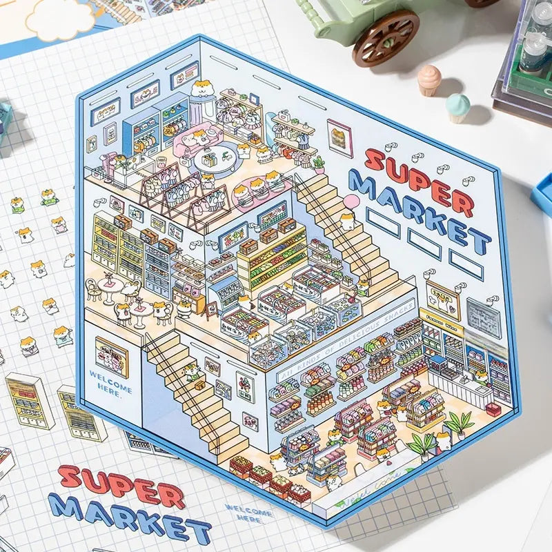 Collection cover graphic for GemmeLabo One-Scene Sticker Kits with English and Japanese text