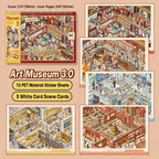 Art Museum Vol. 3.0 3D Scene Sticker Book with 10 PET sticker sheets and 5 white card scene cards