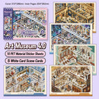 Art Museum Vol. 4.0 3D Scene Sticker Book with 10 PET sticker sheets and 5 white card scene cards