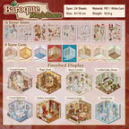 Baroque Magic House 3D scene sticker kit overview with 16 sticker sheets and 8 scene cards