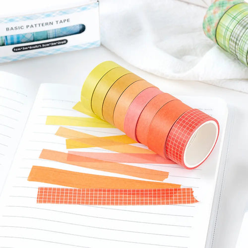 Basic Color & Plaid washi tape decorative pattern detail