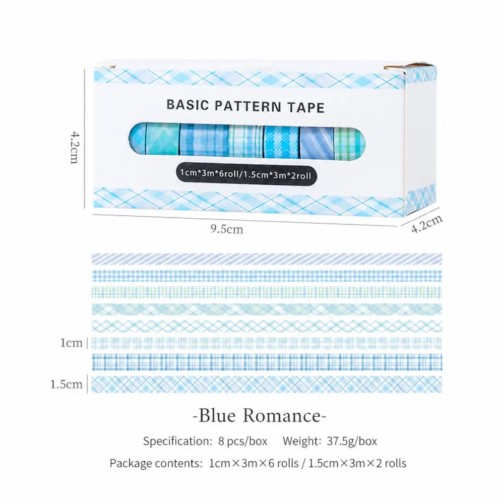 Basic Color & Plaid style 03 washi tape set