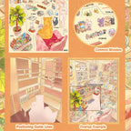 BibiDuck 1.0 3D scene sticker kit detail showing miniature sticker pieces