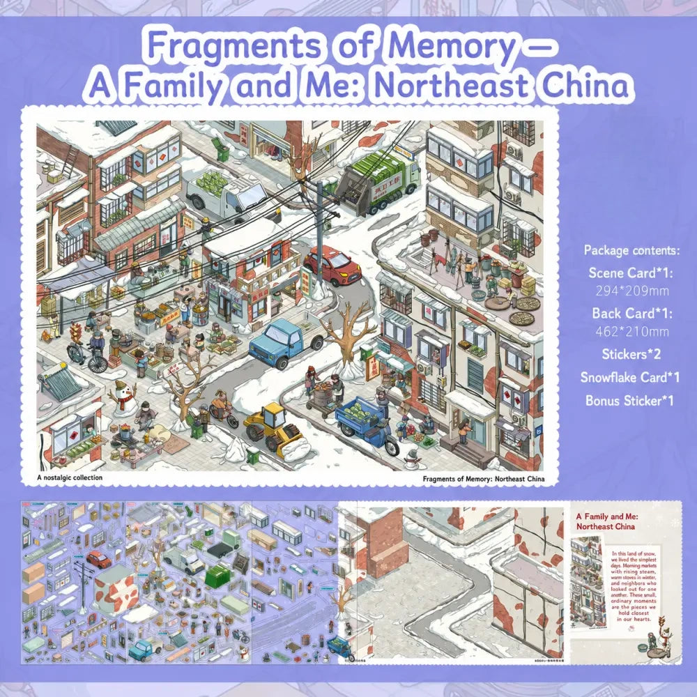 BibiDuck 3.0 3D scene sticker kit contents with scene cards and sticker sheets