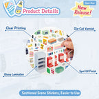 BibiDuck 5.0 3D scene sticker kit detail with miniature scene-building pieces