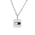Y3K black capsule NFC silver necklace on white background