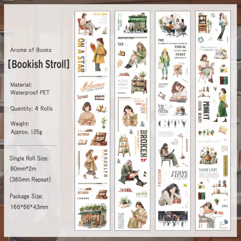 Book Stroll style 01 washi tape set