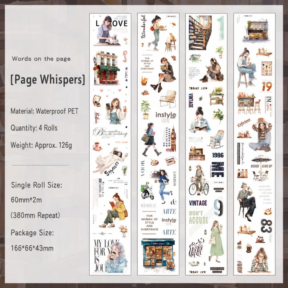 Book Stroll style 02 washi tape set