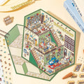 Bookshop 3D Scene Sticker Kit with completed miniature bookstore scene
