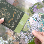 Botanical Haven Junk Journal Kit gallery image 4 showing botanical papers, leafy stickers, and nature-inspired ephemera for junk journaling and scrapbooking