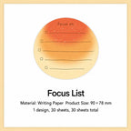 Focus List Bread and Coffee sticky notes with bread-shaped checklist page for planning tasks.