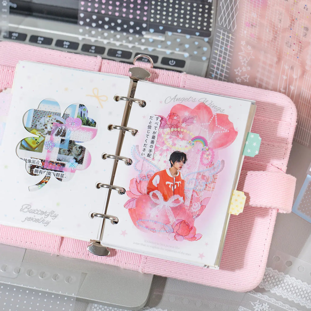 Journal page decorated with layered stickers from the Breathing Space Journaling Sticker Set