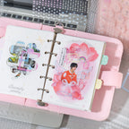 Journal page decorated with layered stickers from the Breathing Space Journaling Sticker Set