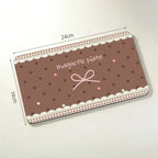 Brown bow magnetic tweezer storage board with 24 by 14 cm size measurement