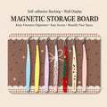 Brown bow magnetic storage board for organizing craft tweezers with self-adhesive backing and wall display use