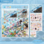 Gem Square Glow scene sticker kit with jewelry displays, crystals, and about 170 stickers