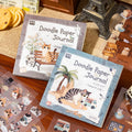 Cat Doodle Paper Journal Sticker Set with two themed packs, Vintage Elegance and Daily Serenity