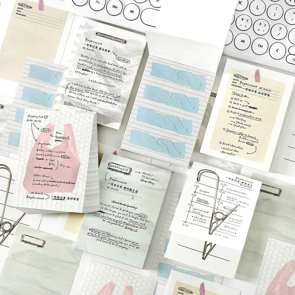 Clipboard Planner memo pad set with mini clipboard-style note pages for planners, journals, and desk lists.