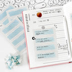 Clipboard Planner memo pad page detail showing decorative layouts for journaling, lists, and planner notes.