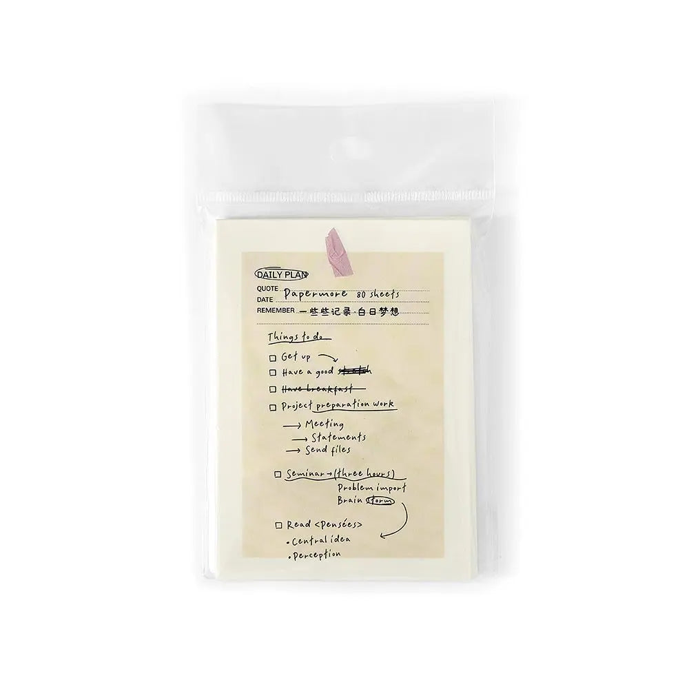 Clipboard Planner memo pad in use for planner lists, scrapbook labels, and creative note taking.