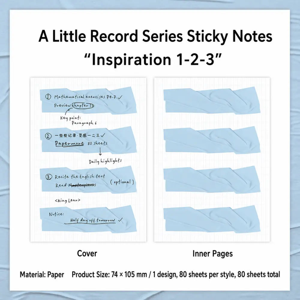 Inspiration 1-2-3 Clipboard Planner memo pad style with blue page layouts for planner notes.