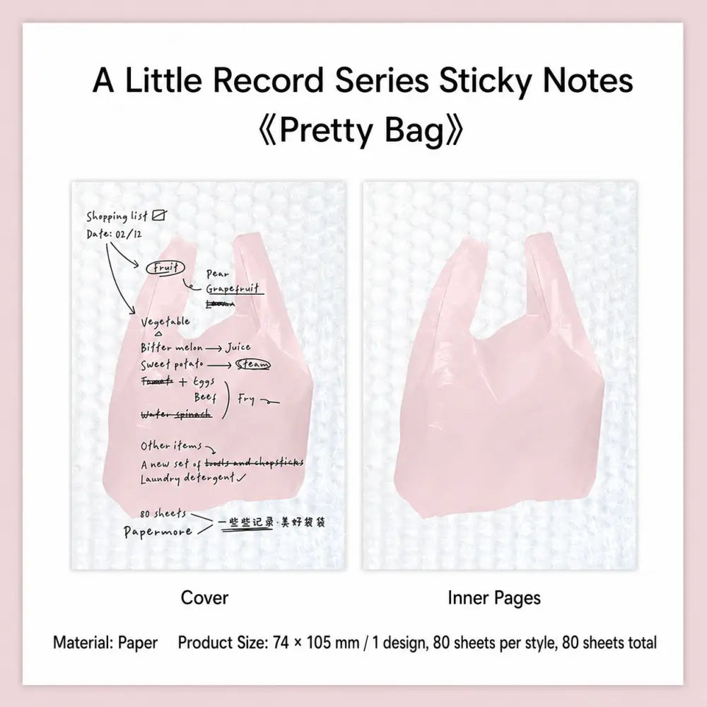 Pretty Bag Clipboard Planner memo pad style with pink bag artwork for journals and planners.