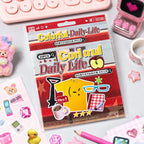 Colorful Daily Life Journaling Sticker Book in protective packaging with red plaid cover design