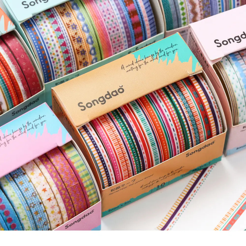 Colorful Patterns washi tape paper craft detail