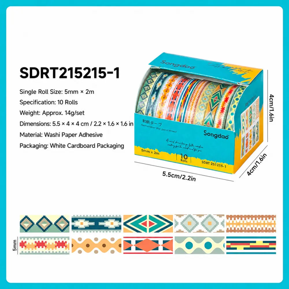 Colorful Patterns style 01 washi tape set