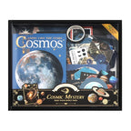 Cosmic Mystery Junk Journal Kit packaged kit overview with moon-themed contents, cards, papers, and stickers