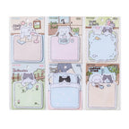 Cozy Animal sticky notes All 6 Styles set with cat-themed note pads for journals and planners.