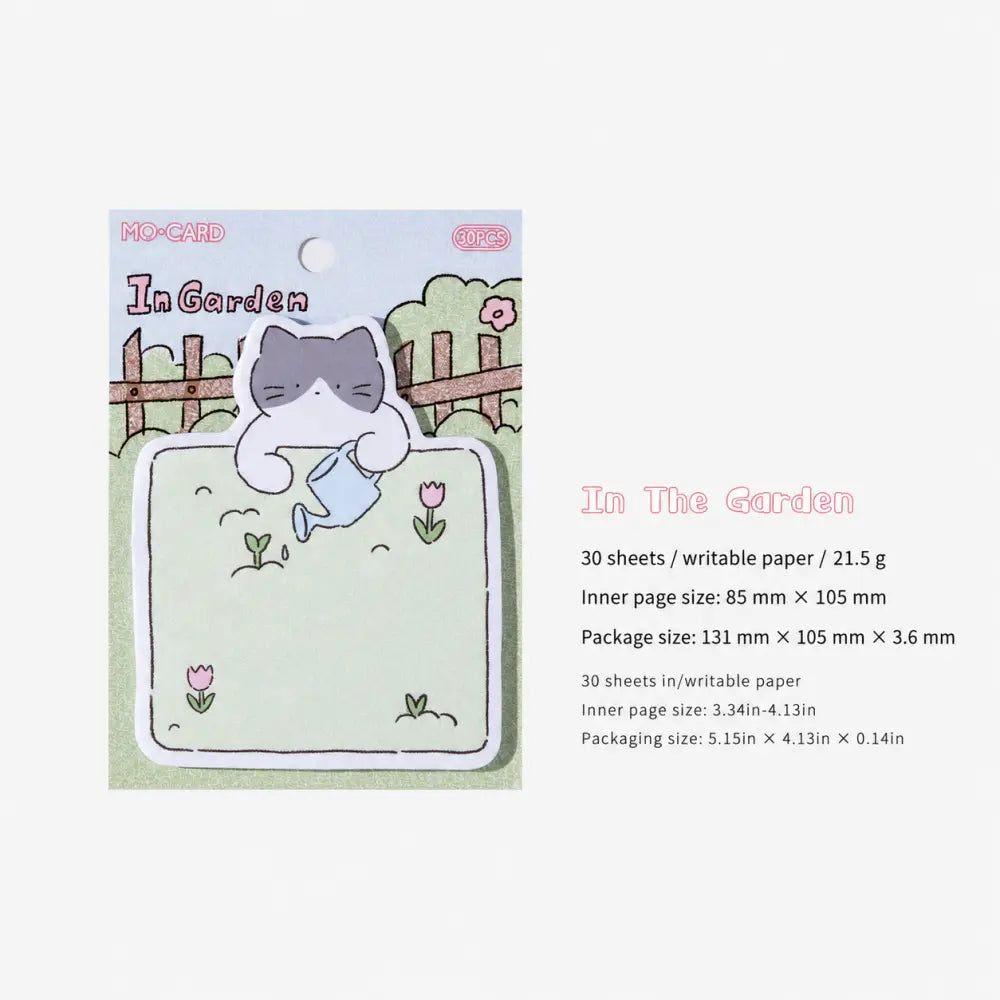 Cat Bath Cozy Animal sticky notes with cat bath page design for daily notes and labels.