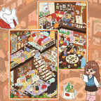 Cozy attic 3D-look scene sticker kit set with Bestie Time and Pajama Party attic room scenes
