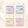 Cozy Childhood Dreams sticky notes All 4 Styles set with pastel motif note pads for journals.