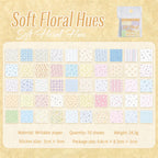 Soft Floral Hues Cozy Childhood Dreams sticky notes with floral pastel grid for scrapbook labels.