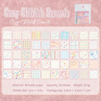 Cozy British Scraps Cozy Childhood Dreams sticky notes with collage-style pastel note grid.