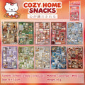 Cozy Home Snacks journaling sticker set with 20 food-themed sticker sheets