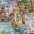 Close-up of Cute Food Stories food-themed journaling sticker sheets with snacks and café details