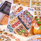 Dessert Time sticker scene with colorful donuts, dessert trays, and bakery display details