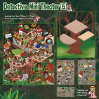 Detective Mini Theater 6 3D scene sticker kit contents with forest elf kingdom scene and sticker sheets