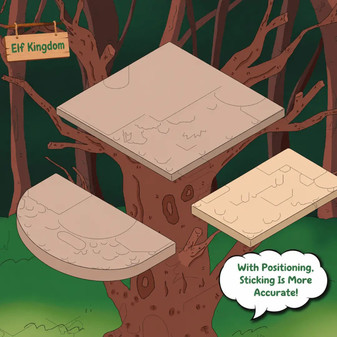 Positioning guide detail for Detective Mini Theater 6 forest scene sticker kit