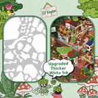 Close-up showing upgraded thicker white ink detail for Detective Mini Theater 6 scene sticker kit