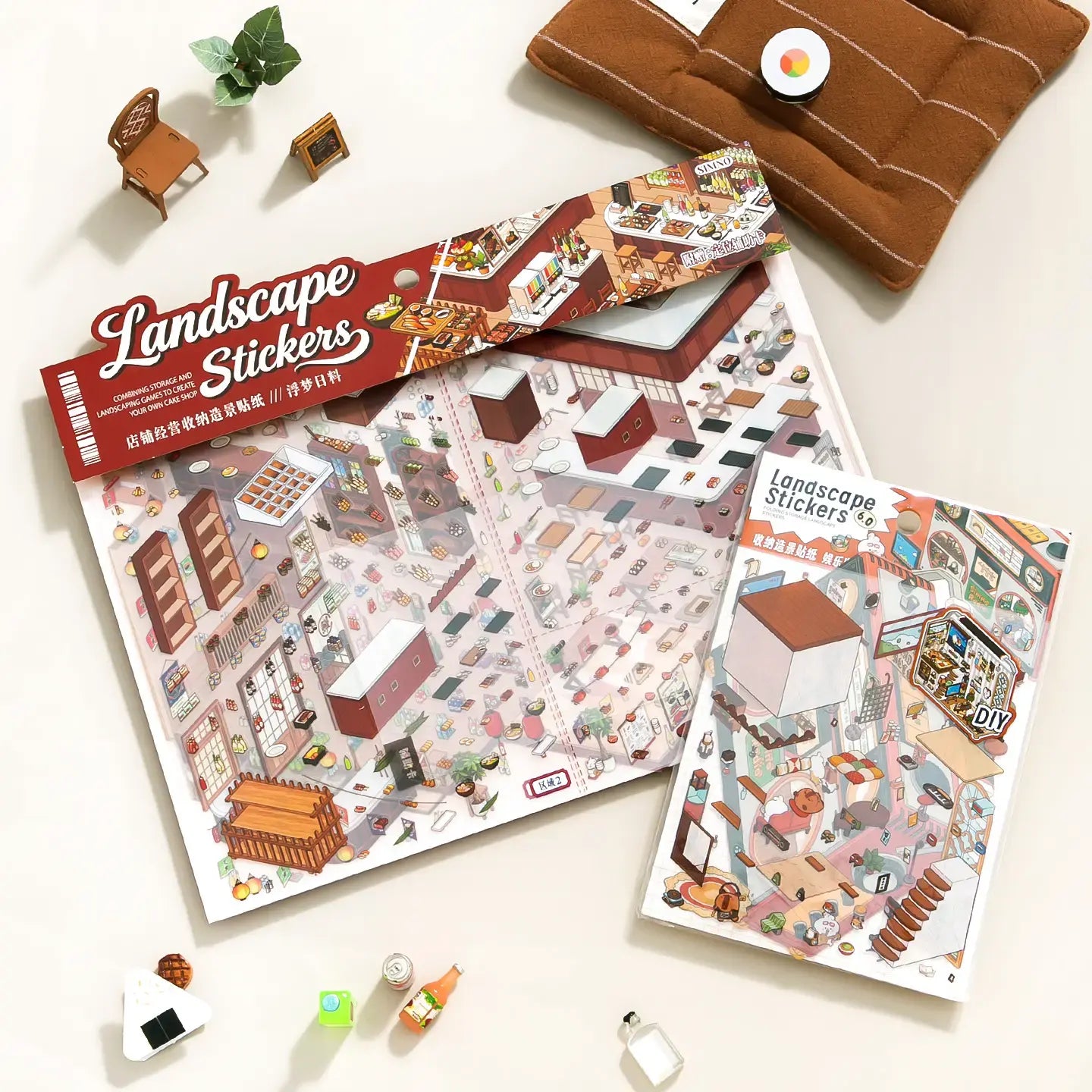Dreamy Japanese Deli sticker kit packaging with frosted PET sticker sheets and guide materials