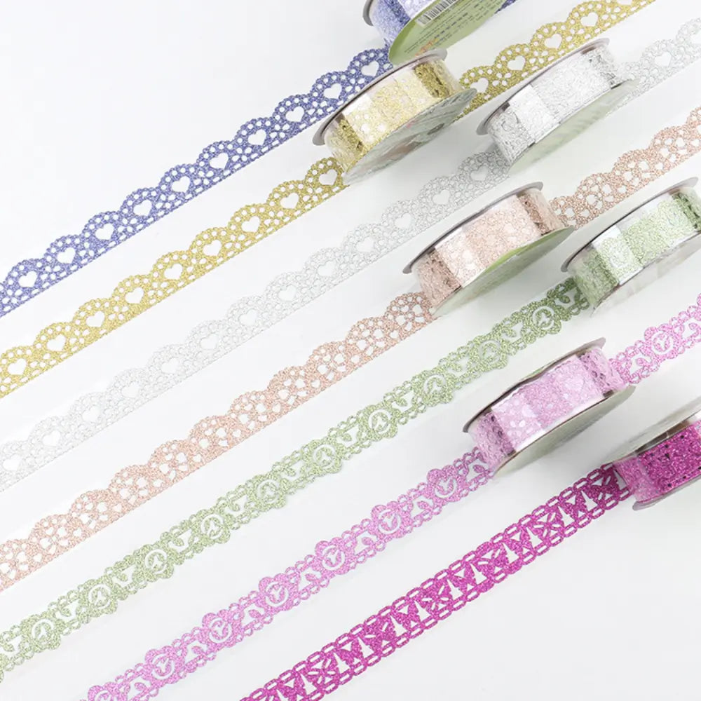 Embossed Lace Color washi tape packaging and roll display