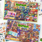 Everything Plaza and Happy Snack Crawl 3D scene sticker kit set with colorful city street package covers