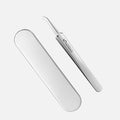 Fine tip stainless steel sticker tweezers with protective storage sleeve