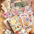 Floral Correspondence Junk Journal Kit gallery image 3 showing floral papers, letter-style ephemera, stickers, and journaling accents for scrapbooking and collage