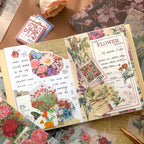 Floral Correspondence Junk Journal Kit gallery image 11 showing floral papers, letter-style ephemera, stickers, and journaling accents for scrapbooking and collage