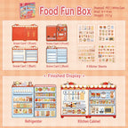 Food Fun miniature scene sticker kit with refrigerator and kitchen cabinet scenes