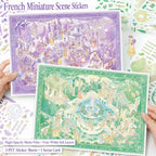 French Garden Scene Sticker Kit with Roman Holiday and Old Dream of Southern France styles